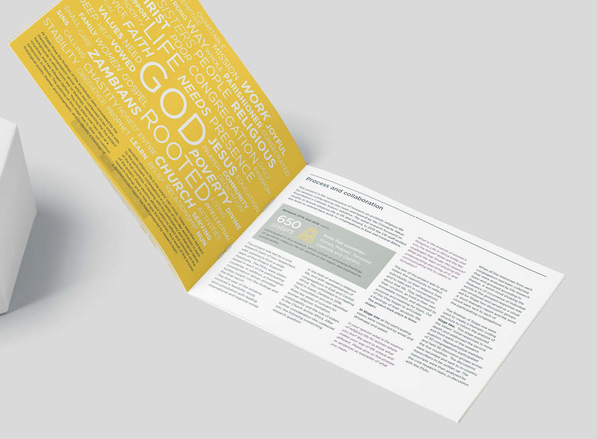 Durham University brochure mock-up 3. Showing neat typography