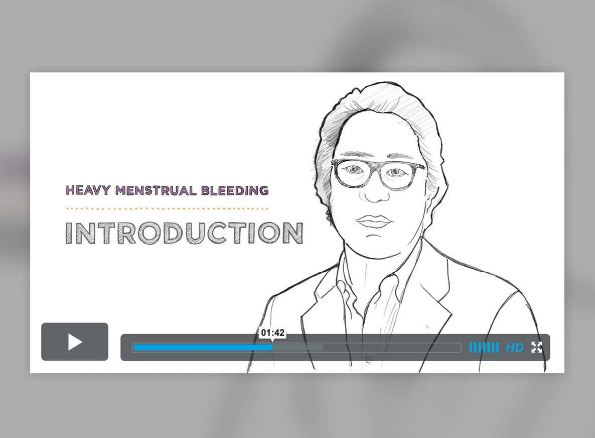 Open video screen grab from an HCP guide for Heavy Menstrual Bleeding - the Introduction